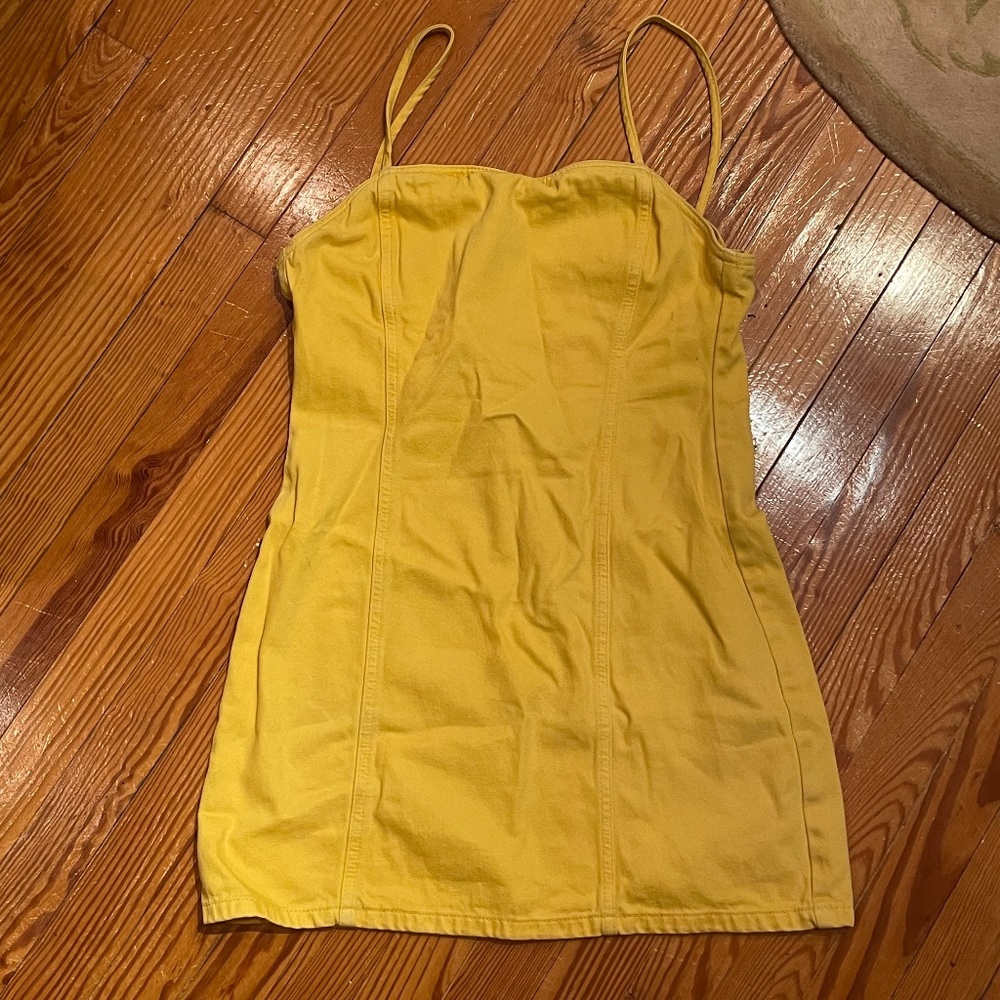 Yellow denim mini dress  - Currently in storage. Comment if interested